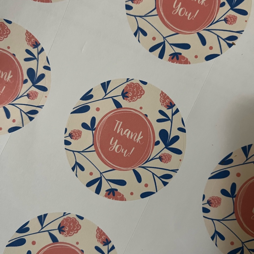 60 Ct Thank You stickers